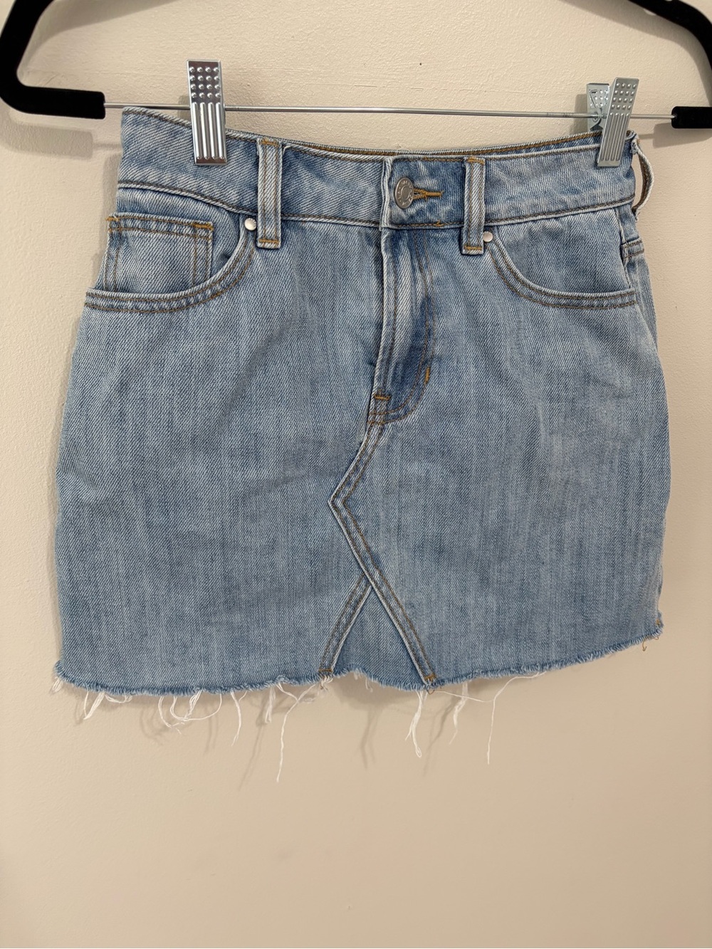 PacSun Light Wash Denim Mini Skirt - Light Blue